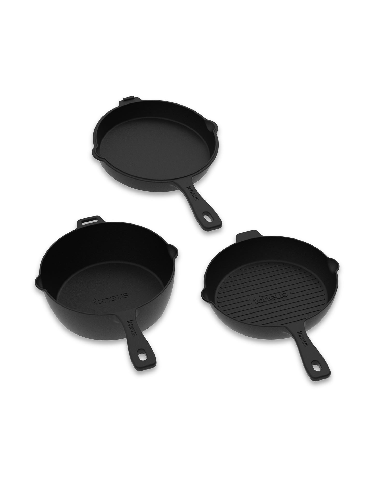Igneus 3 Part Cast Iron Pan Set