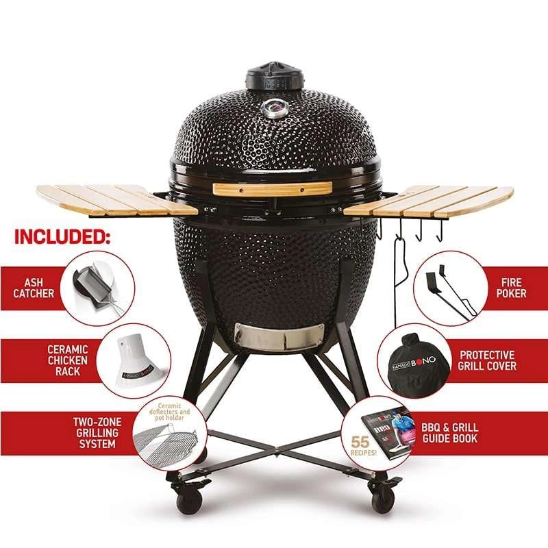 Kamado Bono Grande Ceramic Grill 23″ Black