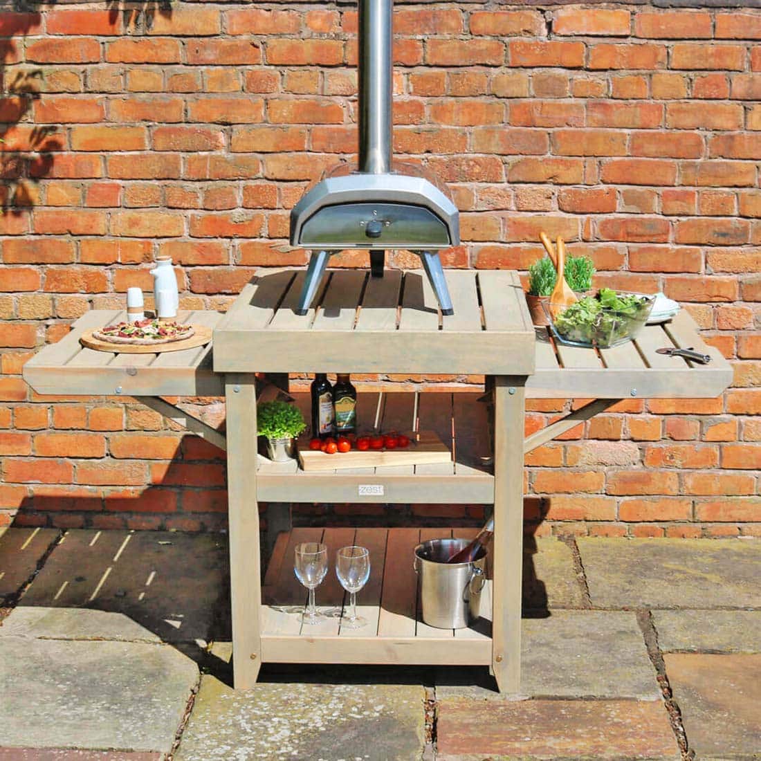 Wooden Pizza Oven Stand