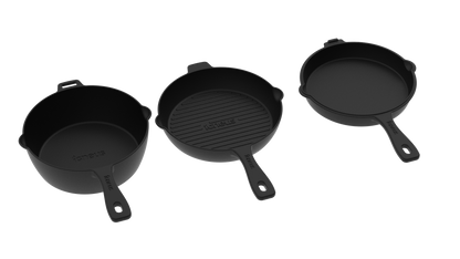 Igneus 3 Part Cast Iron Pan Set