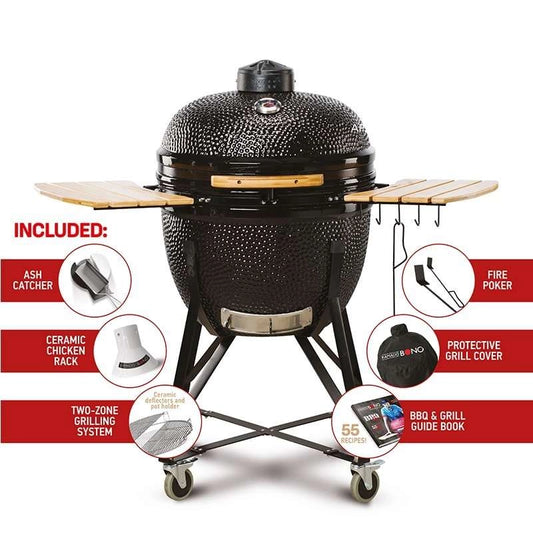 Kamado Bono Media Ceramic Grill 20″ Black