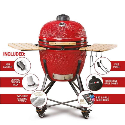 Kamado Bono Grande Ceramic Grill 23″ Red