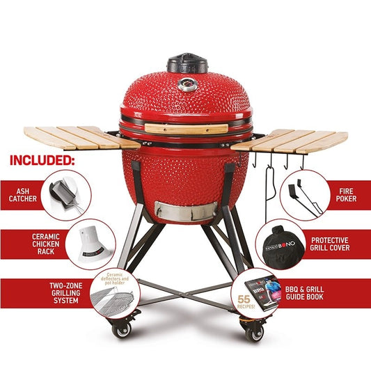 Kamado Bono Media Ceramic Grill 20″ Red