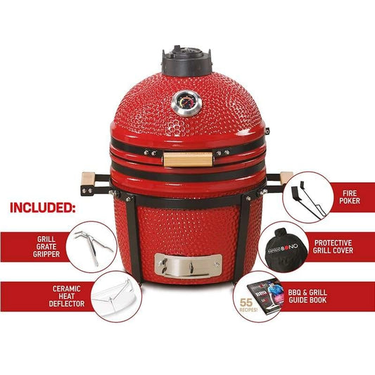 Kamado Bono Minimo Ceramic Grill 15 red